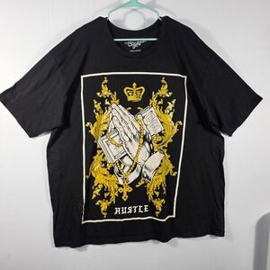 Eighty Eight Mens Hustle Praying Hands Money Graphic T-Shirt Black 3XL XXXL